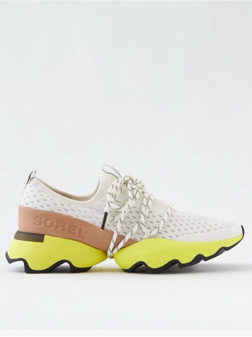 Sorel Kinetic Impact Lace Sneakers Sea Salt Yellow streetwear chunky activewear